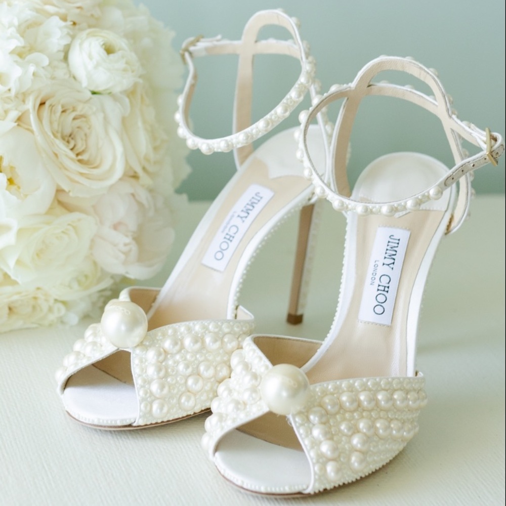 Jimmy Choo Sacora 100 bridal sandals
